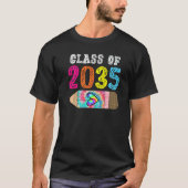 Class Of 2035 Leopard Pre k Grow with Me Graduatio T-shirt (Voorkant)