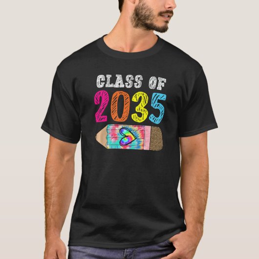 Class Of 2035 Leopard Pre k Grow with Me Graduatio T-shirt (Voorkant)