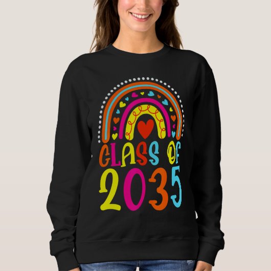 Class Of 2035 Rainbow Preschool Kindergarten Gradu Trui (Voorkant)