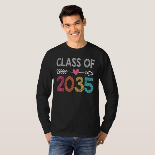 Class Of 2035 Senior Graduation School Future Grad T-shirt (Voorkant volledig)