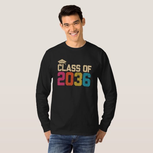 Class Of 2036 Kindergarten Graduate Kinder Graduat T-shirt (Voorkant volledig)