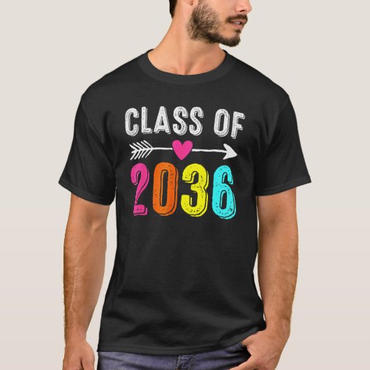 Class Of 2036 Kindergarten Pre K Grow With Me Grad T-shirt (Voorkant)