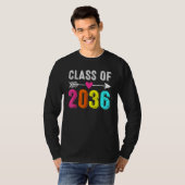 Class Of 2036 Kindergarten Pre K Grow With Me Grad T-shirt (Voorkant volledig)