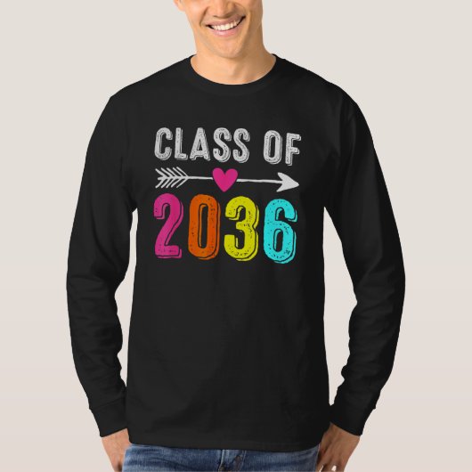 Class Of 2036 Kindergarten Pre K Grow With Me Grad T-shirt (Voorkant)