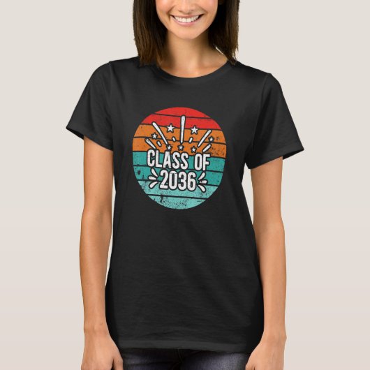 Class Of 2036 kindergarten to graduation Sunset Re T-shirt (Voorkant)