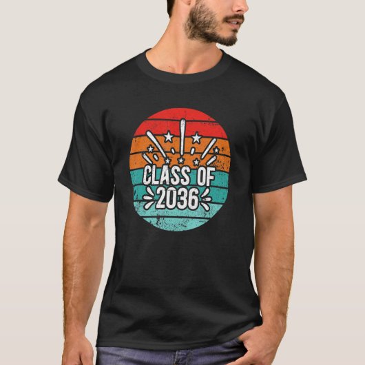 Class Of 2036 kindergarten to graduation Sunset Re T-shirt (Voorkant)