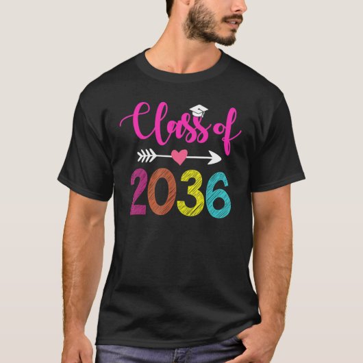 Class Of 2036 Pre K Graduate Preschool Graduation T-shirt (Voorkant)