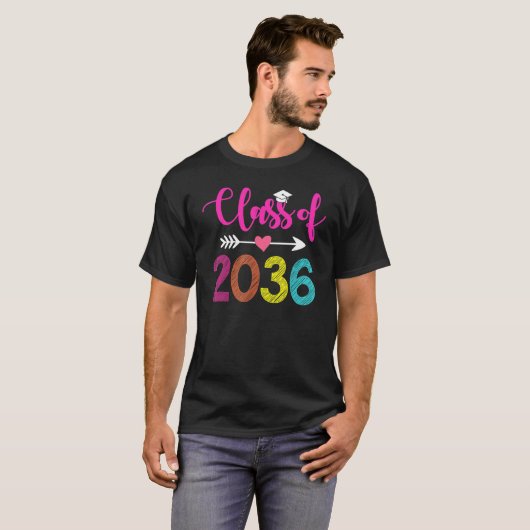 Class Of 2036 Pre K Graduate Preschool Graduation T-shirt (Voorkant volledig)