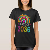 Class Of 2036 Rainbow Pre K Kindergarten Graduatio T-shirt (Voorkant)