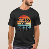 Class Of 2036 Senior Graduate Retro Graduation T-shirt (Voorkant)