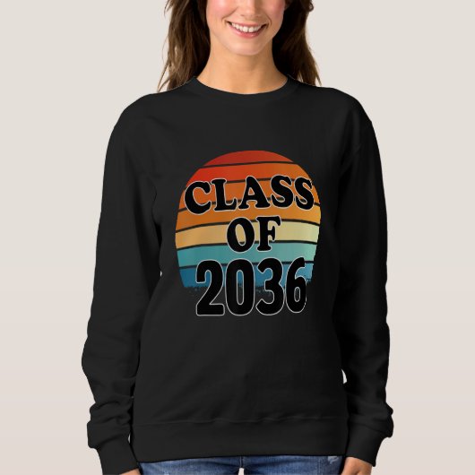 Class Of 2036 Senior Graduate Retro Graduation Trui (Voorkant)