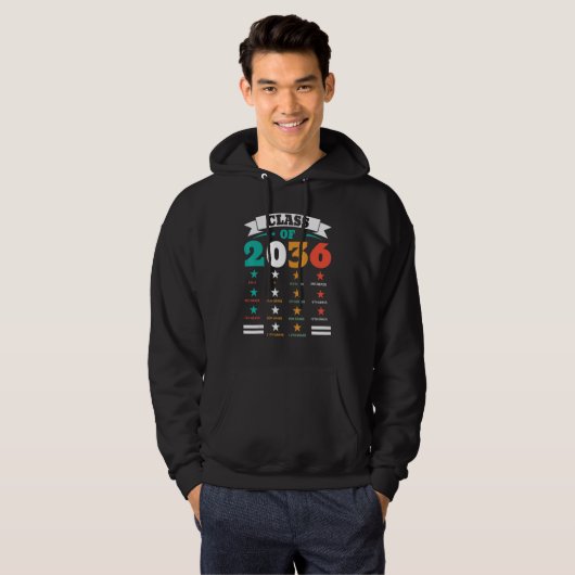 Class of 2036 Senior Students Graduation Back to S Hoodie (Voorkant volledig)