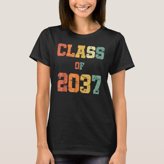 Class Of 2037  Grow With Me First Day Of School T-shirt (Voorkant)