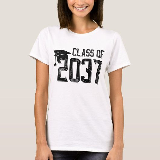 Class of 2037-Grow with ME Handprints Space onBack T-shirt (Voorkant)