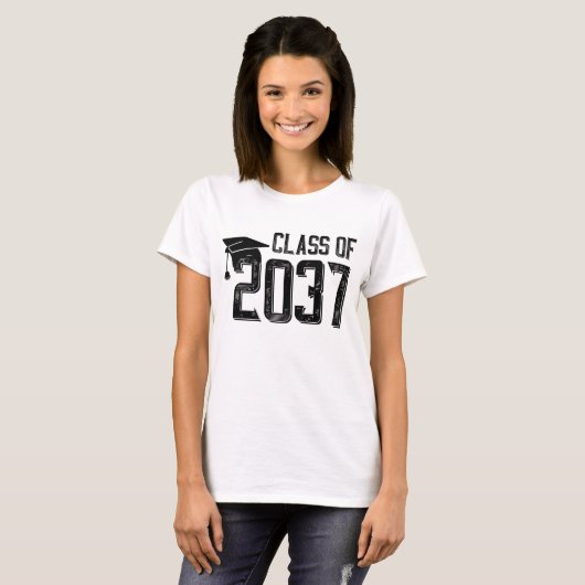 Class of 2037-Grow with ME Handprints Space onBack T-shirt (Voorkant volledig)