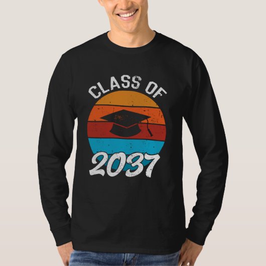 Class Of 2037 Kindergarten Graduate Graduation Gir T-shirt (Voorkant)