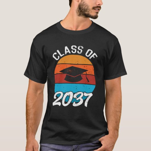 Class Of 2037 Kindergarten Graduate Graduation Gir T-shirt (Voorkant)