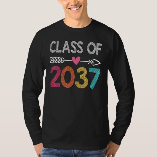 Class Of 2037  Pre K Graduate Preschool Graduation T-shirt (Voorkant)