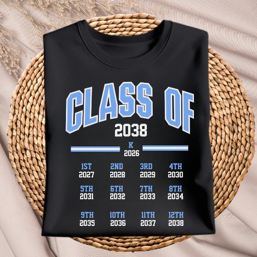 Class of 2038 First Day Of Kindergarten Milestone T-shirt