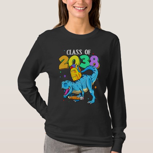 Class Of 2038 Grow With Me Rex Dinosaur T-shirt (Voorkant)