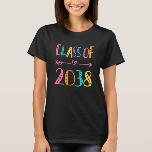 Class Of 2038 Pre K Graduate Preschool Graduation T-shirt (Voorkant)