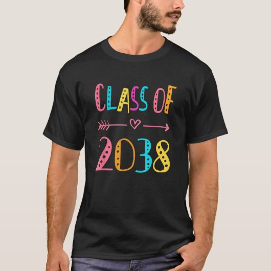 Class Of 2038 Pre K Graduate Preschool Graduation T-shirt (Voorkant)