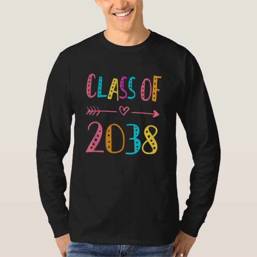 Class Of 2038 Pre K Graduate Preschool Graduation T-shirt (Voorkant)