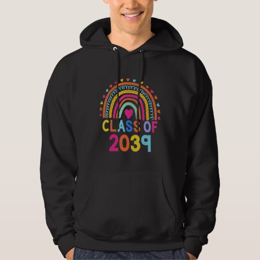 Class of 2039 Senior 39 Grad Graduation Women Men Hoodie (Voorkant)