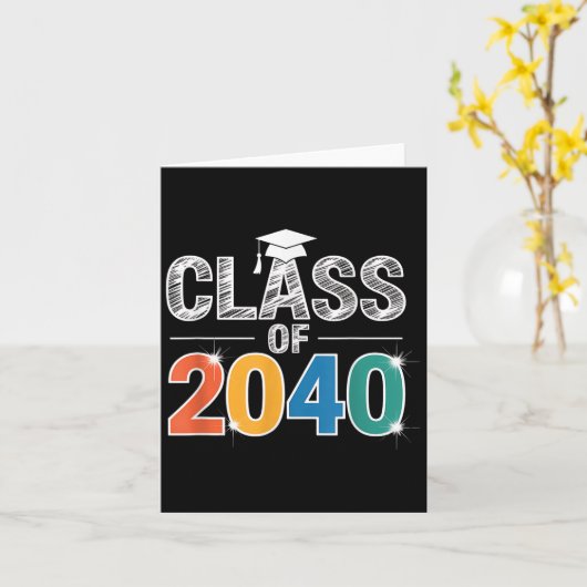 Class Of 2040 Grow With me First Day Of School Gra Kaart (Gele Bloem)