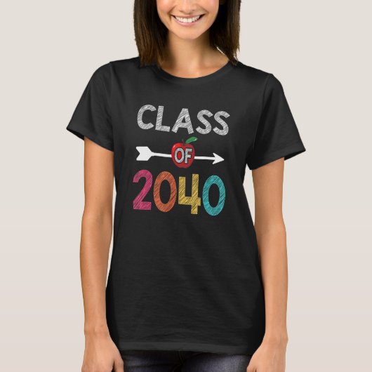 Class Of 2040  Pre K Graduate Preschool Graduation T-shirt (Voorkant)