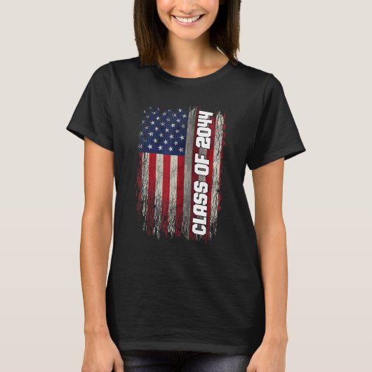 Class of 2044 Senior 2044 USA American Flag T-shirt (Voorkant)
