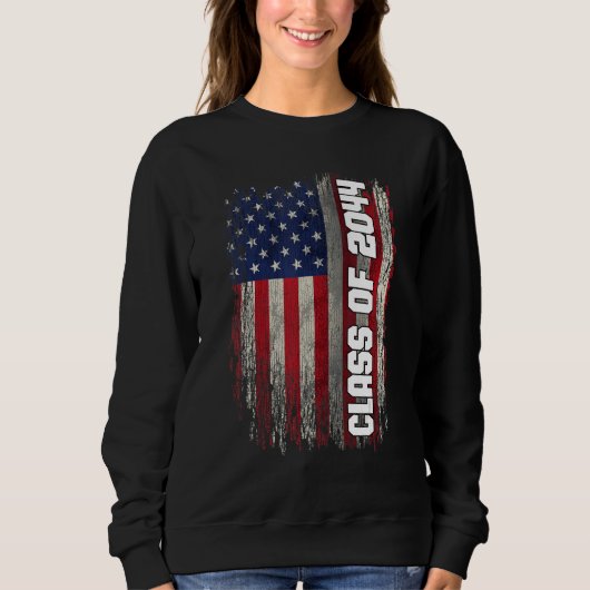 Class of 2044  Senior 2044 USA American Flag Trui (Voorkant)