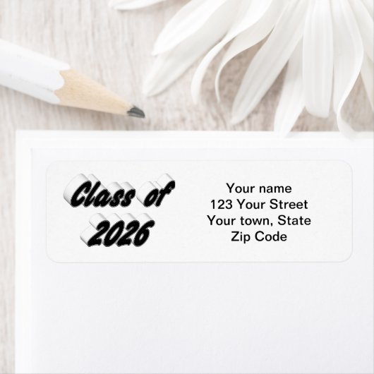 Class of 206 black typography graduation etiket (Insitu)