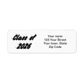 Class of 206 black typography graduation etiket (Voorkant)