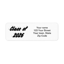 Class of 206 black typography graduation etiket