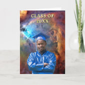 Class of 20XX Custom Photo Orion Nebula Graduation Kaart (Voorkant)