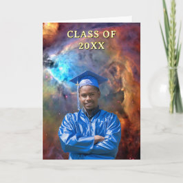 Class of 20XX Custom Photo Orion Nebula Graduation Kaart