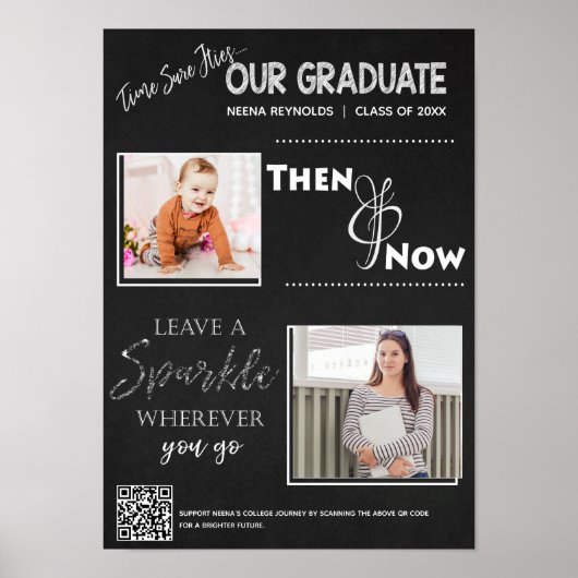 Class of 20XX Keepsake Then and Now Graduation Poster (Voorkant)