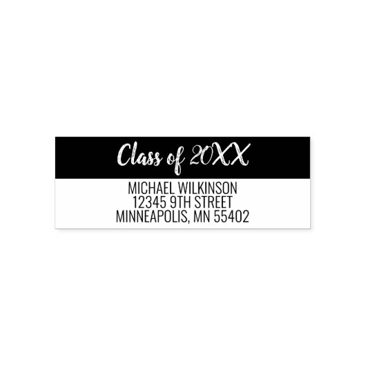 Class of Afstuderen Afstuderen Simple Return-adres Zelfinktende Stempel (Design)