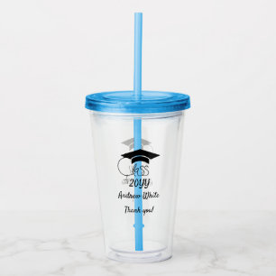 Class of-Custom Year-Name-Phrase-Black Script Acryl Drinkbeker