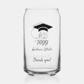 Class of-Custom Year-Name-Phrase-Black Script Blikvorm Glas (Achterkant)