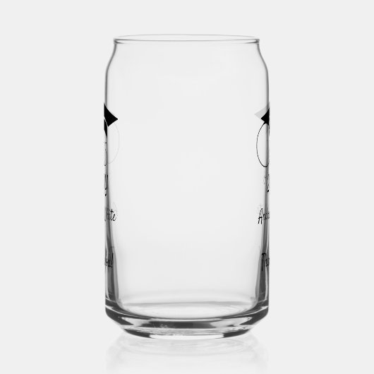Class of-Custom Year-Name-Phrase-Black Script Blikvorm Glas (Rechts)