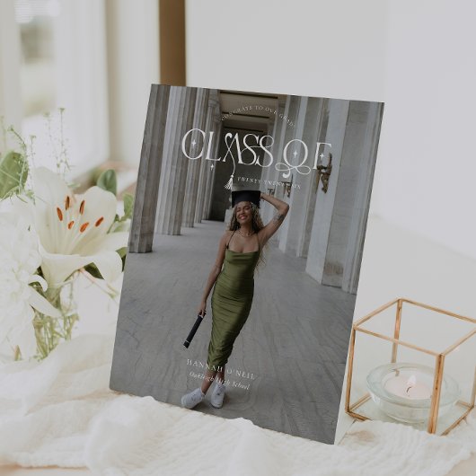 Class Of | Graduation Keepsake Photo  Reclamebord Met Voetstuk