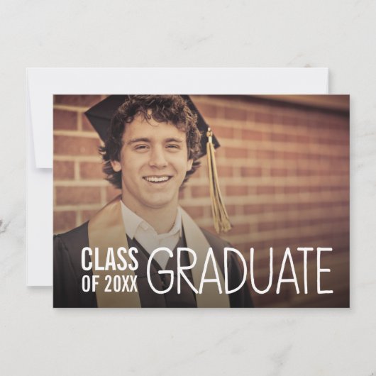 CLASS OF GRADUATION PARTY FOTO UITNODIGEN KAART (Voorkant)