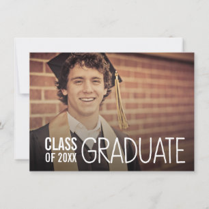 CLASS OF GRADUATION PARTY FOTO UITNODIGEN KAART