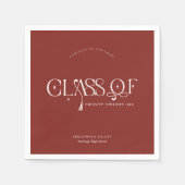 Class Of | Modern Personalized Graduation Party Servet (Voorkant)