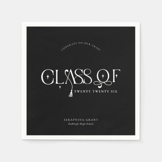 Class Of | Modern Personalized Graduation Party Servet (Voorkant)
