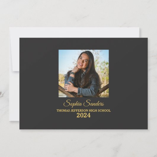 Class of Party Graduation Elegant 2 photos Kaart (Achterkant)