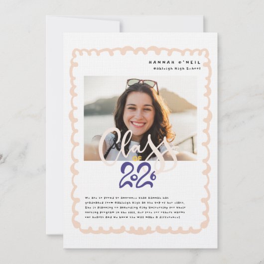 Class Of Personalized Graduation Announcement Kaart (Voorkant)