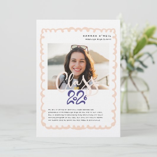 Class Of Personalized Graduation Announcement Kaart (Staand voorkant)